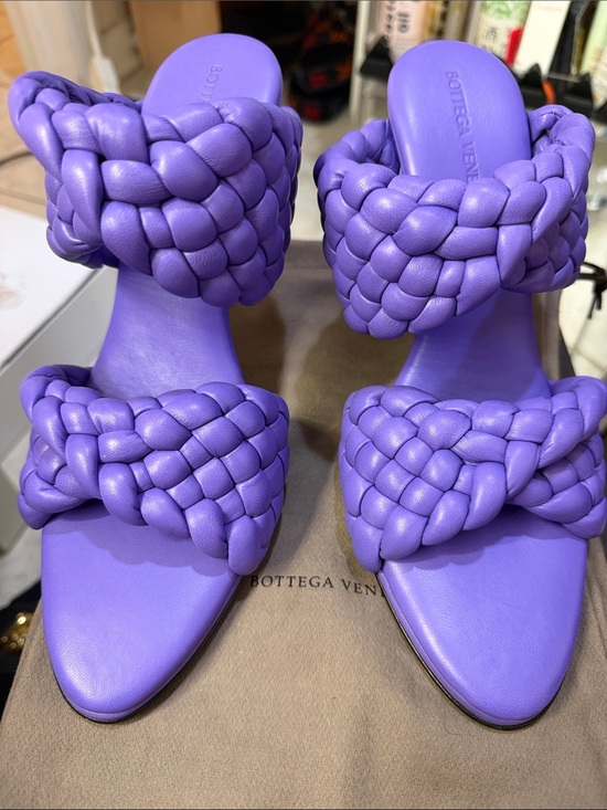 Bottega Veneta Shoes - Bottega Veneta Lavender Braided Leather Heels